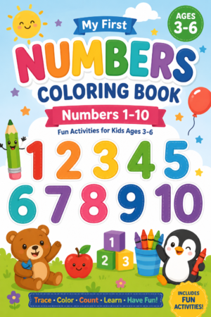 Numbers Coloring Book Printable for Kids Ages 3–6
