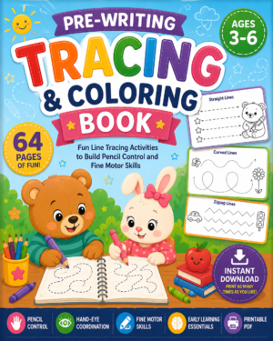 Pre-Writing Tracing Workbook for Kids Ages 3–6