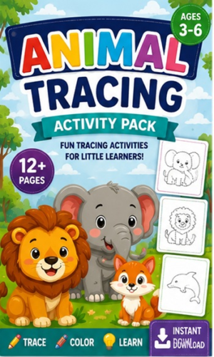 Animal Tracing Activity Book for Kids Ages 3–6